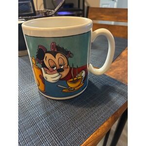Vintage Disney Minnie Mouse Sleepy Morning Coffee Mug Ceramic Made in USA White